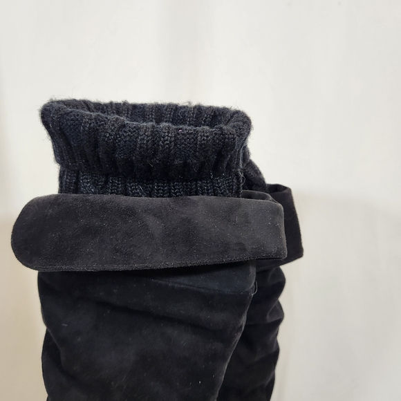 Aldo GLAULLA-98 Black warm fashion flat  boots buckle and socks top size 8 NIB - Picture 3 of 8